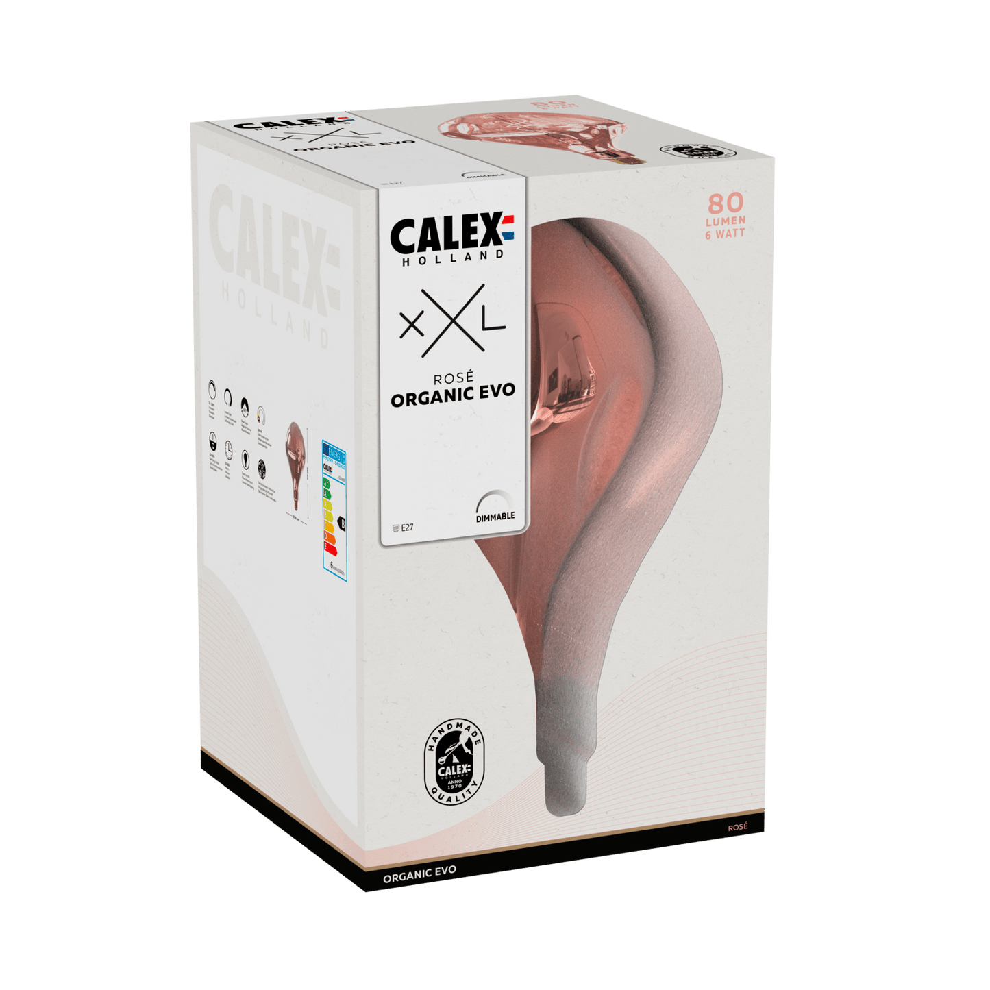 Calex XXL Organic EVO LED Bulb Rose - E27 - 6W - Dimmable
