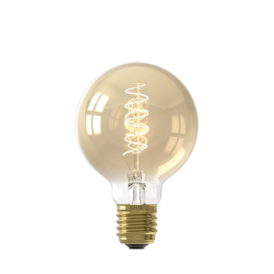Calex Spiral Filament LED Lamp - E27 - G80 - Gold - 3.8W - Dimmable