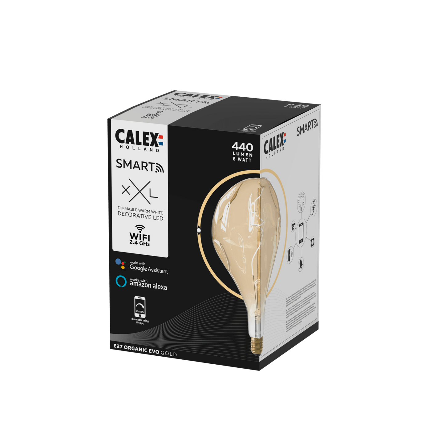 Calex EVO Smart LED Bulb - E27 - Filament - Gold - WarmWhite-6W