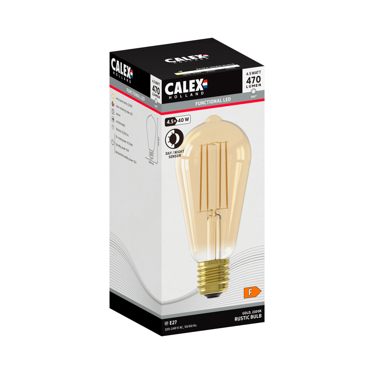 Calex Sensor Bulb - E27 - ST64 - Gold - 4.5W