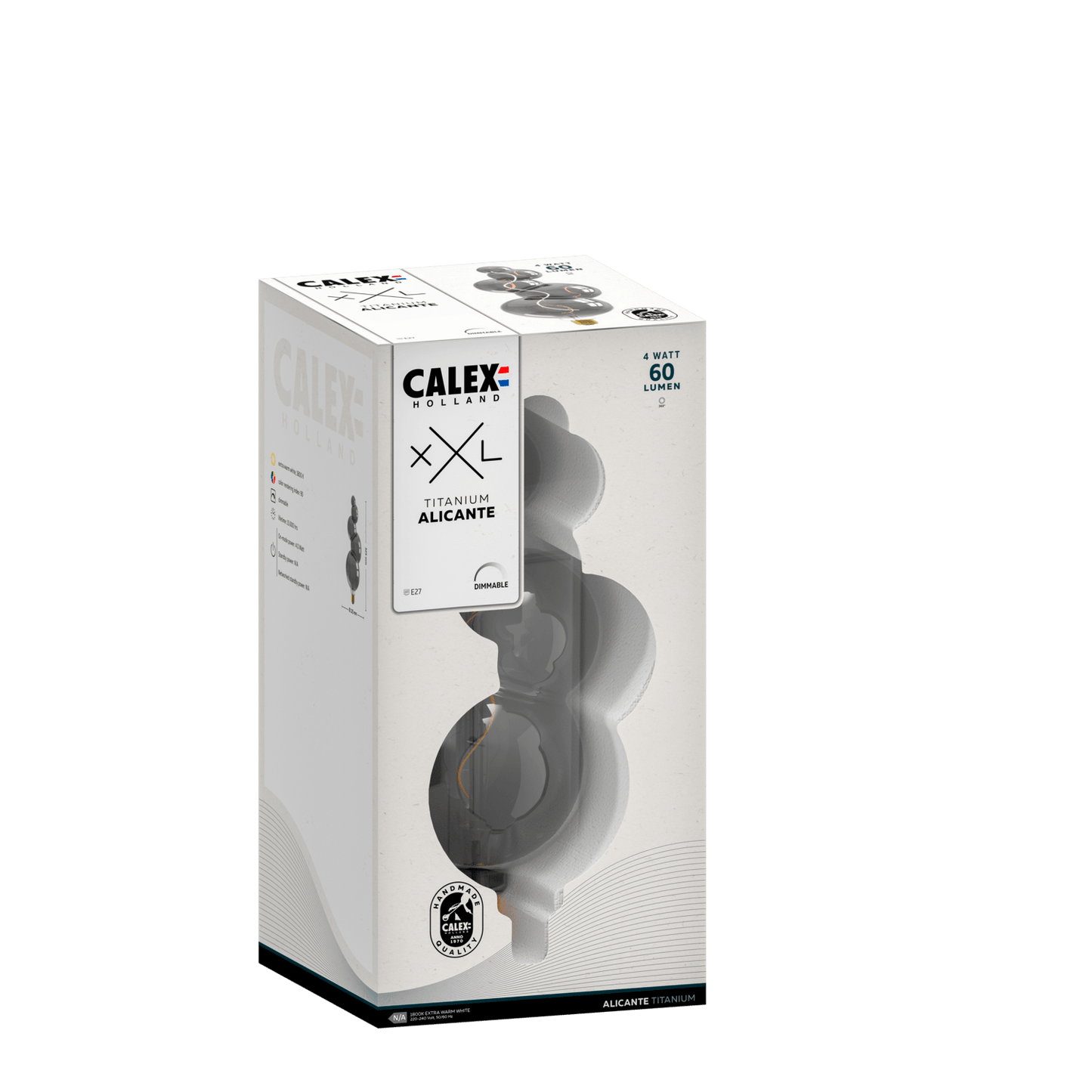 Calex XXL Alicante LED Bulb Titanium - E27 - 4W - Dimmable