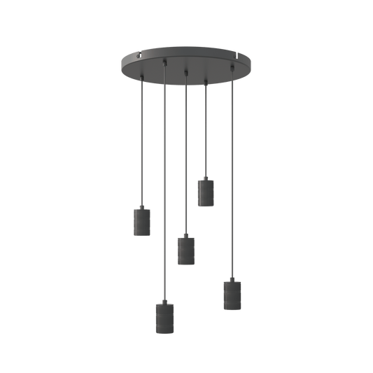 Calex Pendant Light - 5x E27 - Black - 50cm