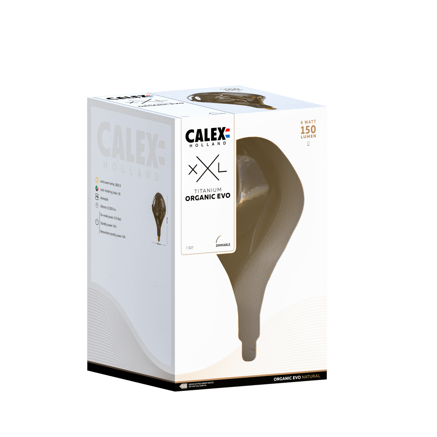 Calex XXL Organic EVO LED Bulb Natural - E27 - 6W - Dimmable