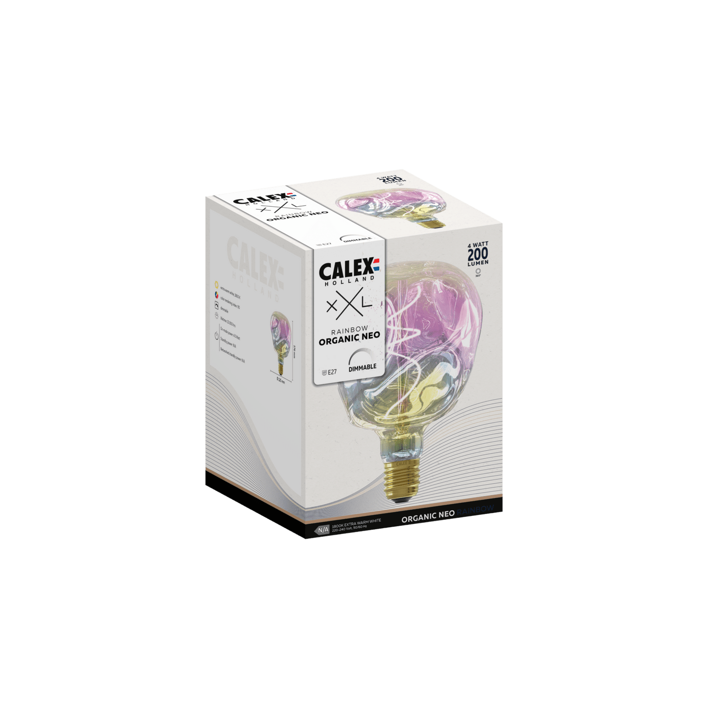 Calex XXL Organic NEO LED Bulb Rainbow - E27 - 4W - Dimmable