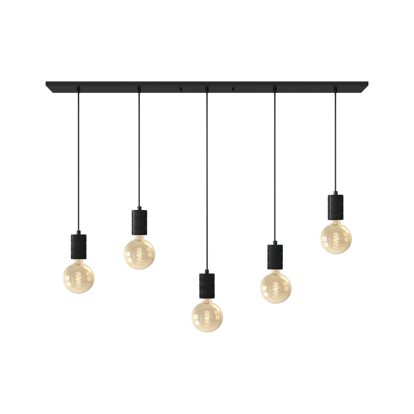 Calex Hanging Lamp - 5x E27 - 14 x 130 cm - Black