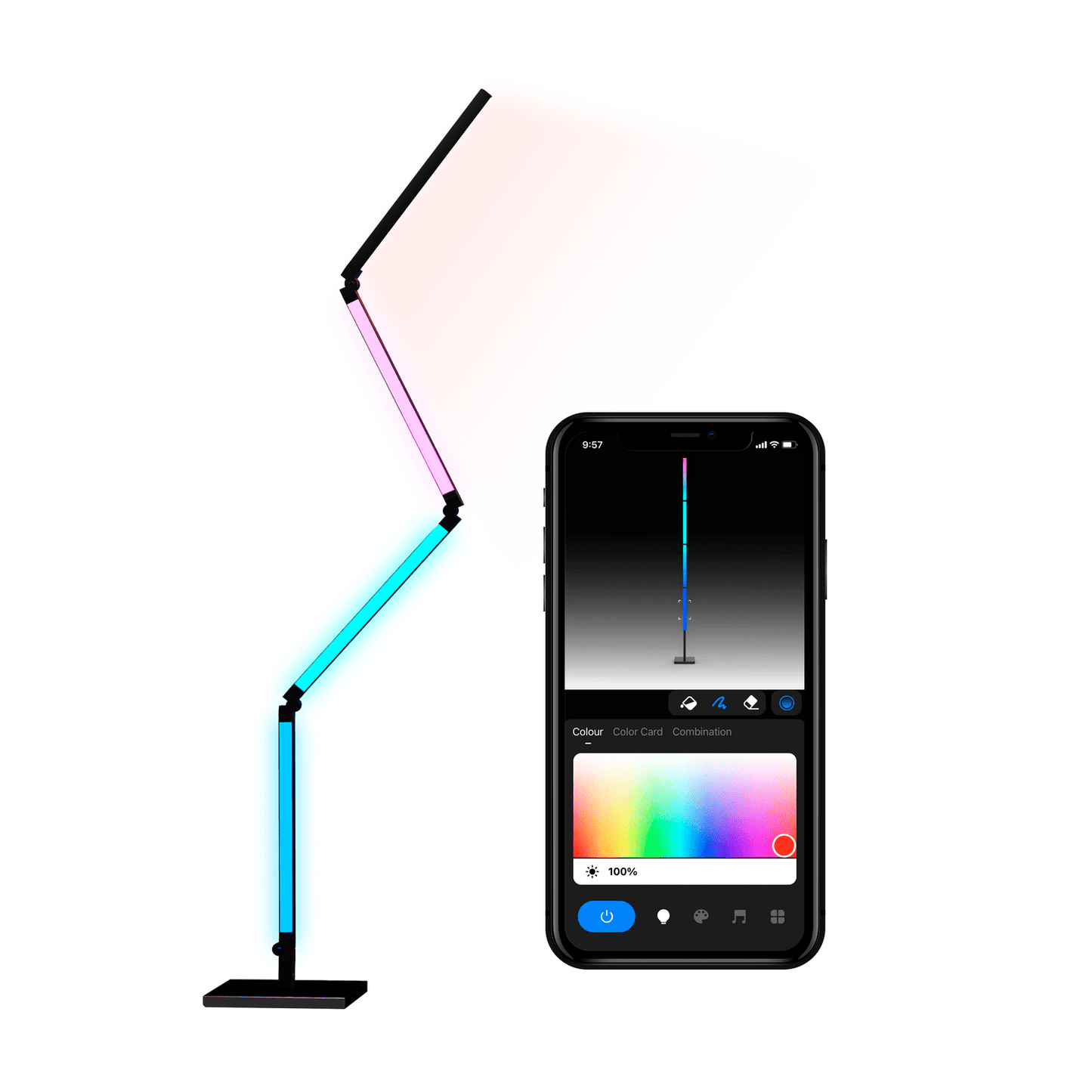 Calex Multifunctional Smart Floor Lamp - RGB+Warm White