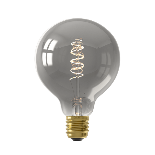Calex Flex Filament LED Lamp - E27 - G95 - Titanium - 4W - Dimmable