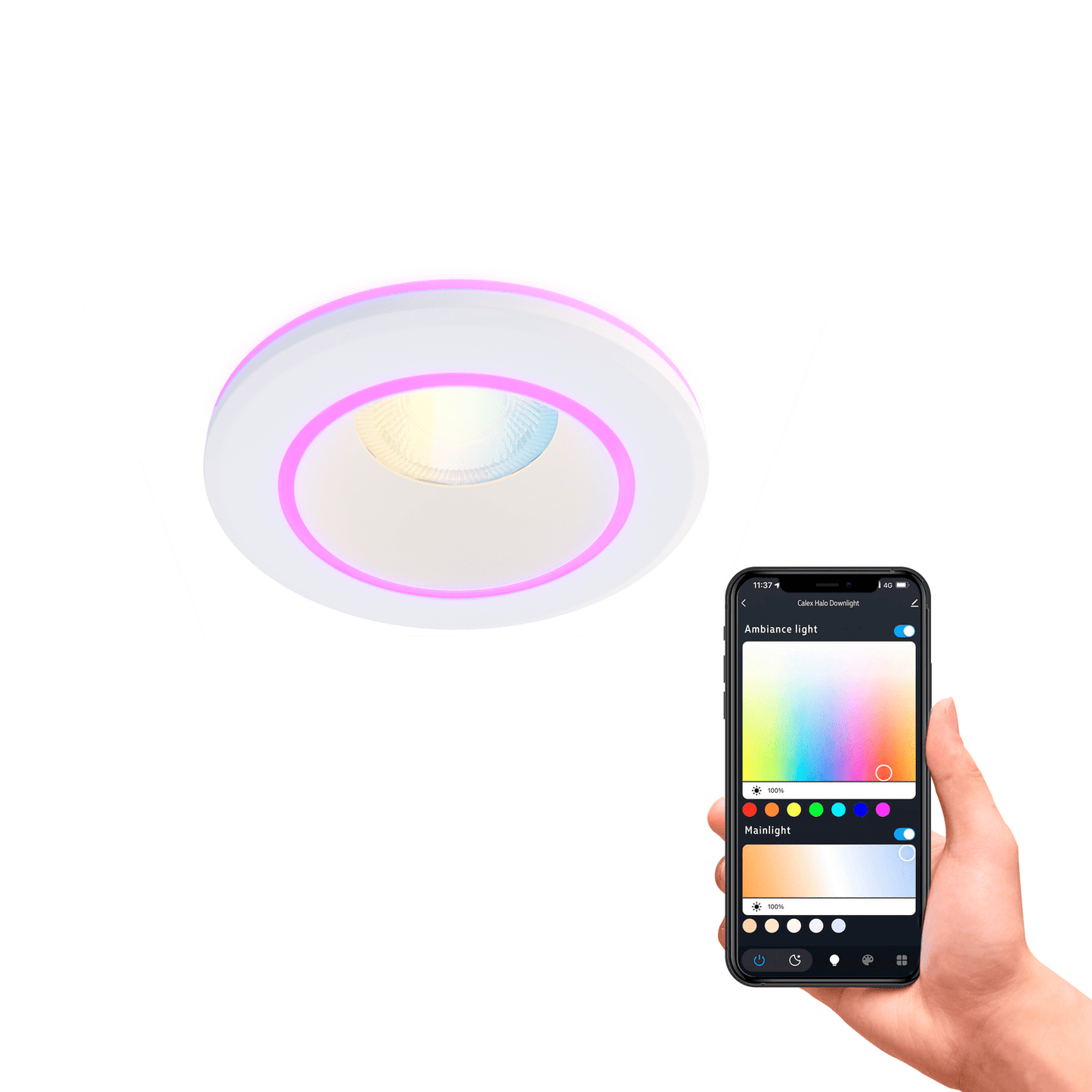 Calex Smart Halo LED Recessed Spot White - RGB+Warm White - 6.5W