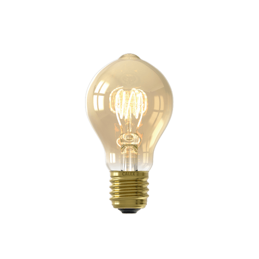 Calex Flex Filament LED Lamp - E27 -A60- Gold - 5.5W - 3 step dimming