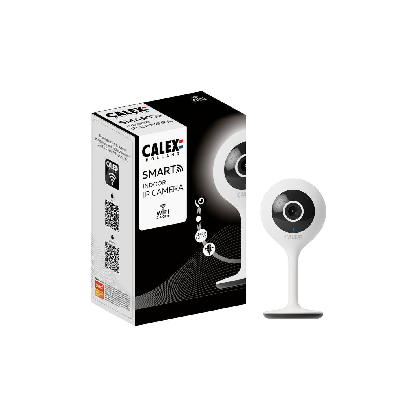 Calex Smart Security Camera for Indoors - 1080P - White