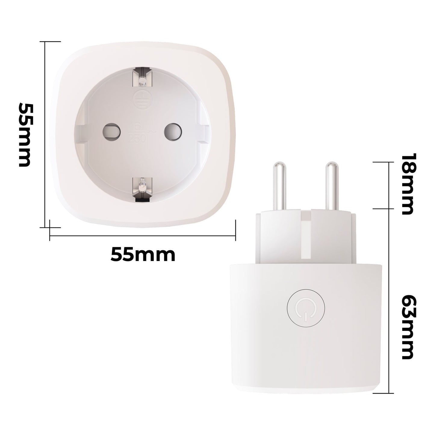 Calex Smart Plug - Smart Plug with Energy Meter - White