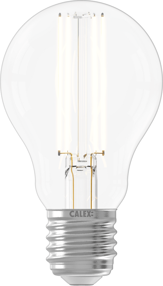 Calex Filament LED Lamp - E27 - A60 - Clear - 8W - Dimmable