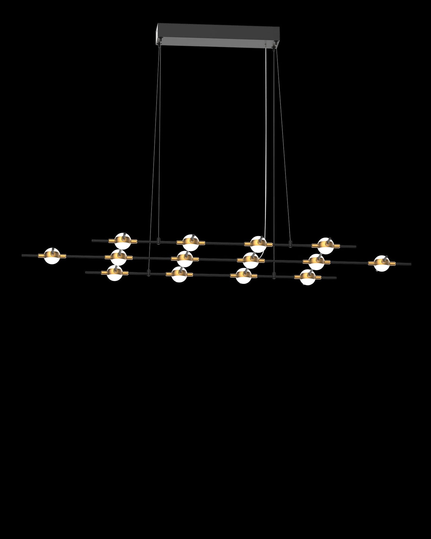 Molecular 14Lt Pendant Black With Gold Model G Light