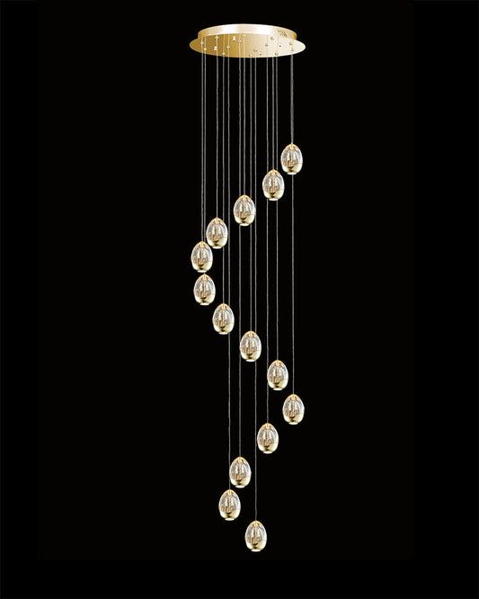 Terrene 14Lt Spiral Pendant Gold Dimmable Light