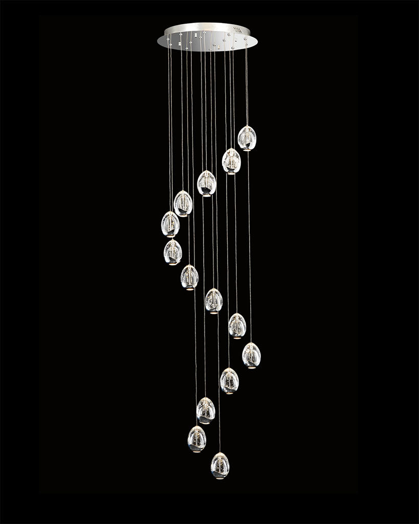 Terrene 14Lt Spiral Pendant Chrome Dimmable Light