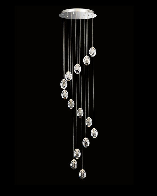 Terrene 14Lt Spiral Pendant Chrome Dimmable Light