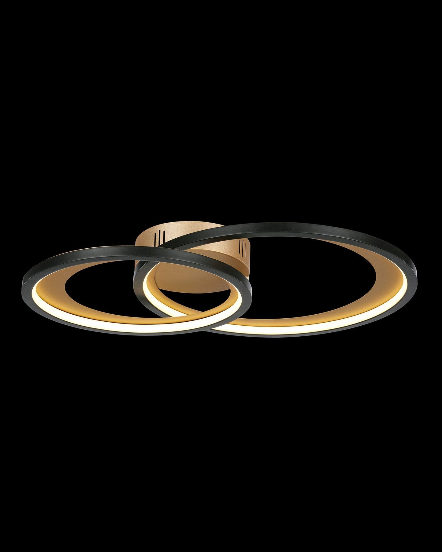 Saturn Overlapping Flush Black with Gold Light