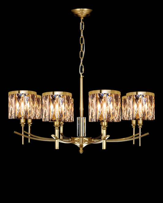 Opulence 8 Arm Chandelier Gold Light