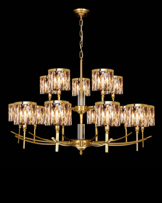 Opulence 15 Arm Chandelier Gold Light