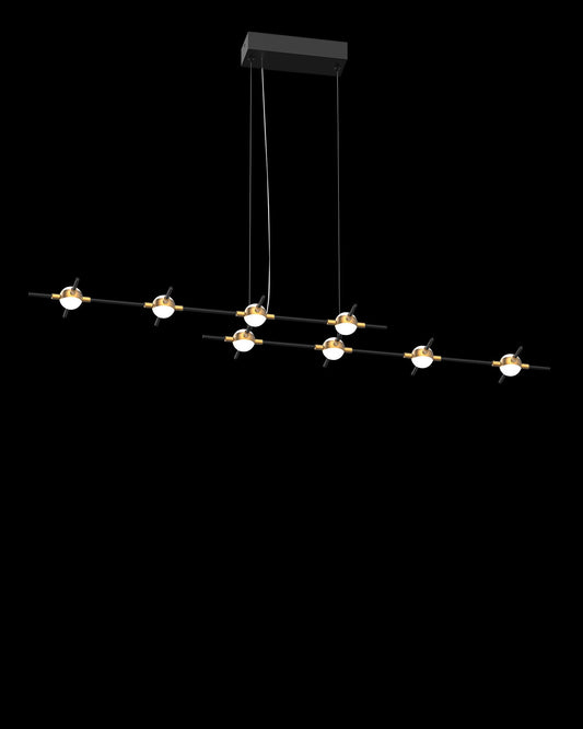 Molecular 8Lt Pendant Black With Gold Model B Light