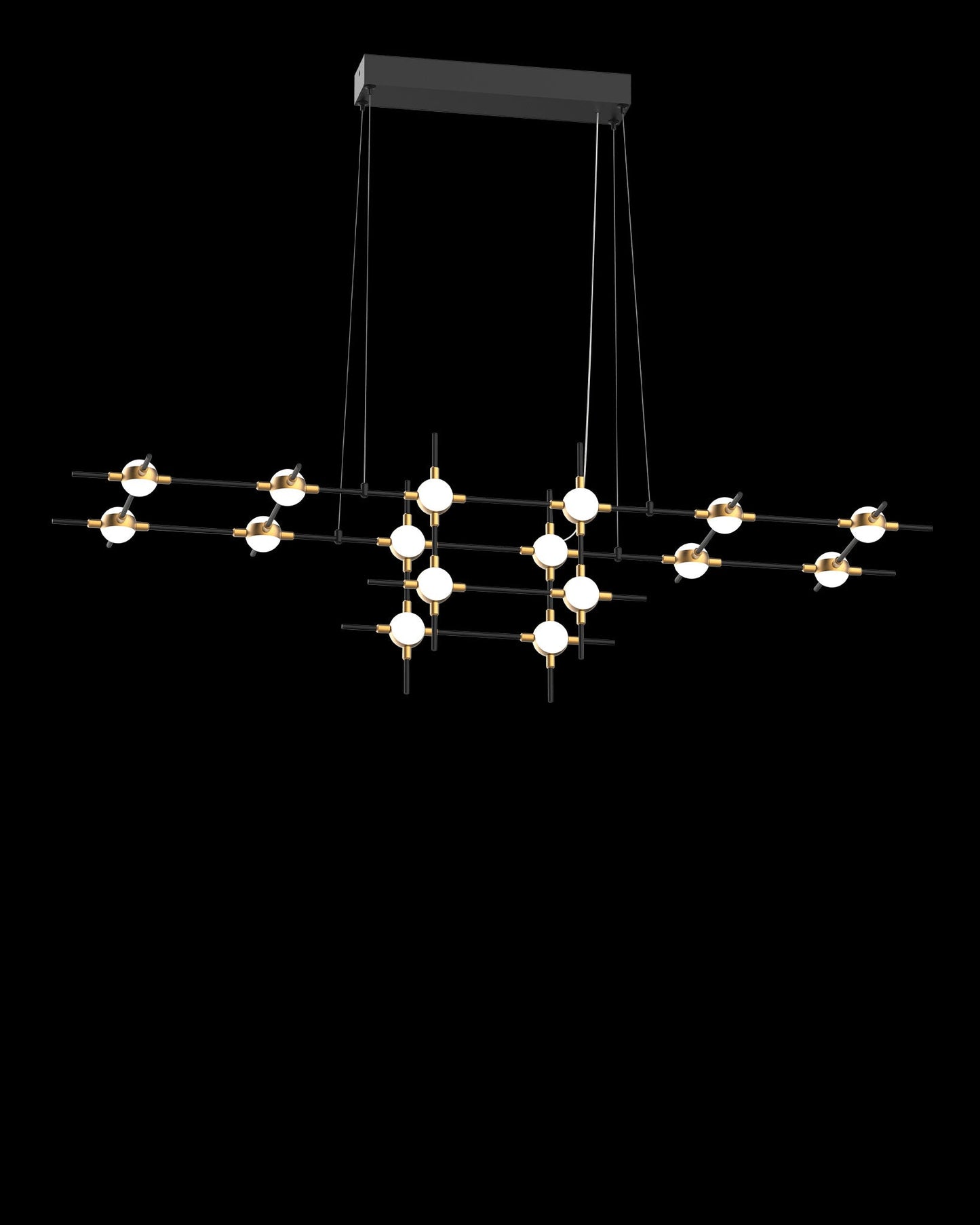 Molecular 16Lt Pendant Black With Gold Model B Light