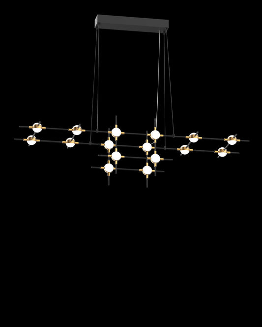 Molecular 16Lt Pendant Black With Gold Model B Light