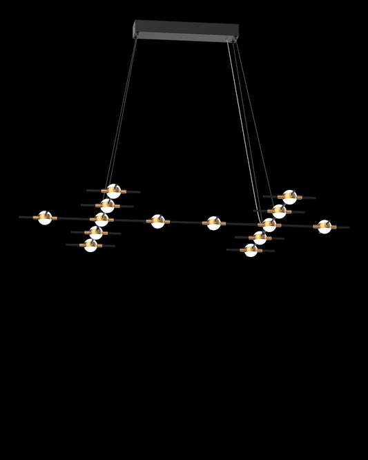 Molecular 14Lt Pendant Black With Gold Model F Light