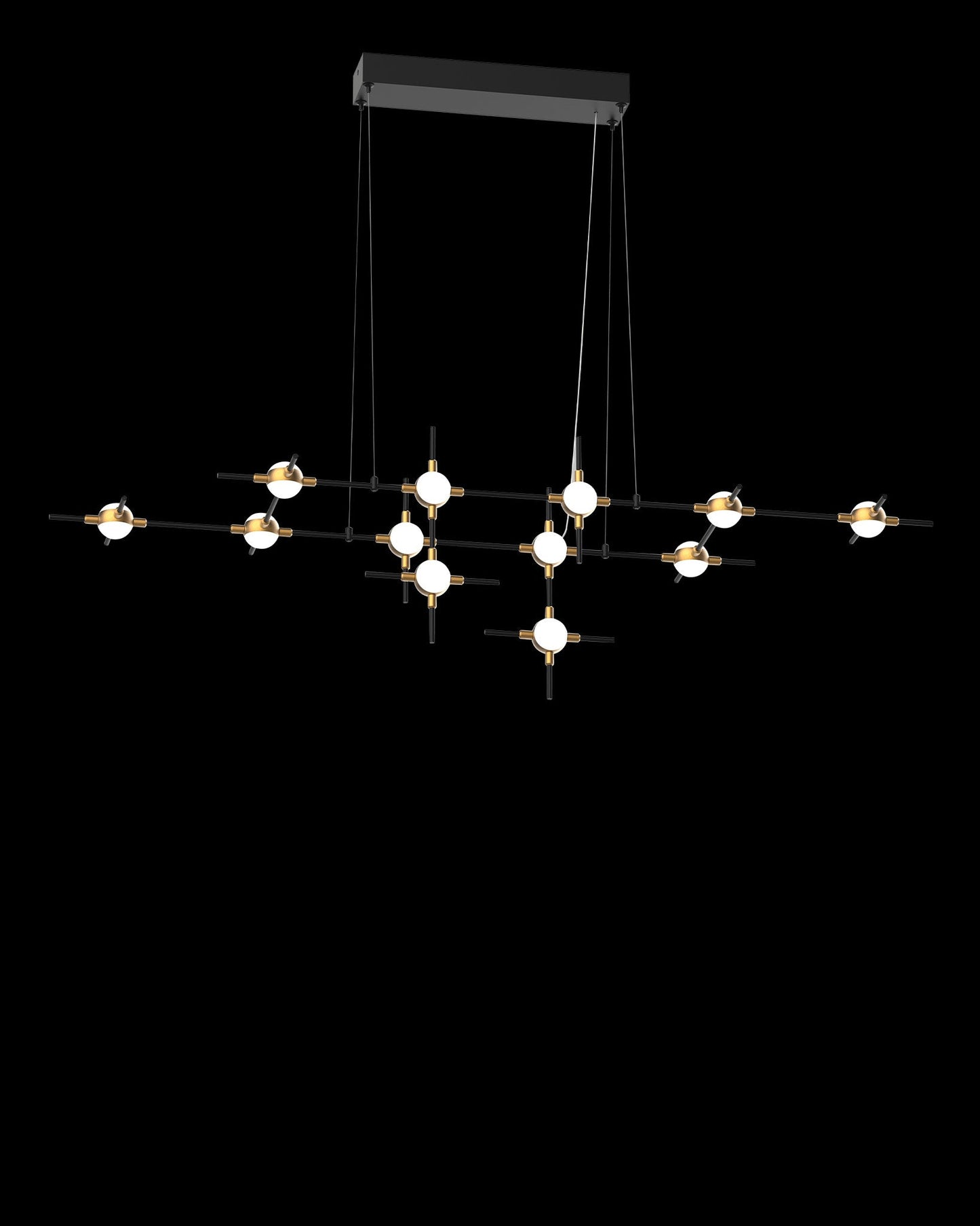 Molecular 12Lt Pendant Black With Gold Model I Light