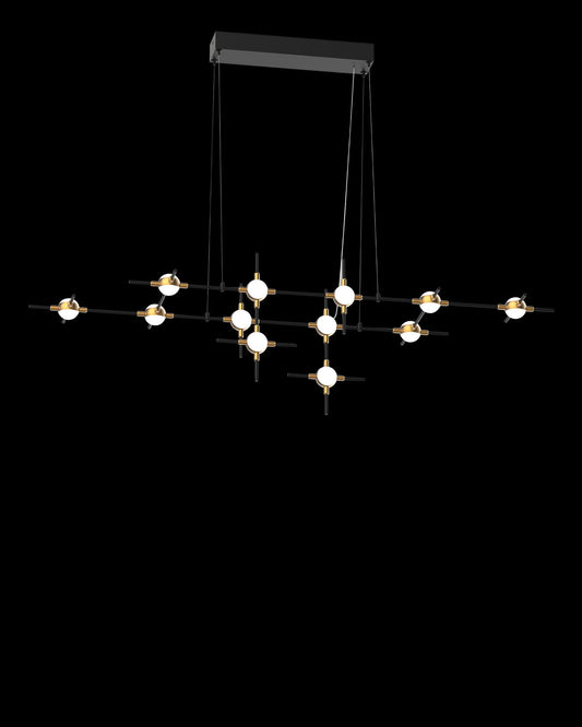 Molecular 12Lt Pendant Black With Gold Model I Light