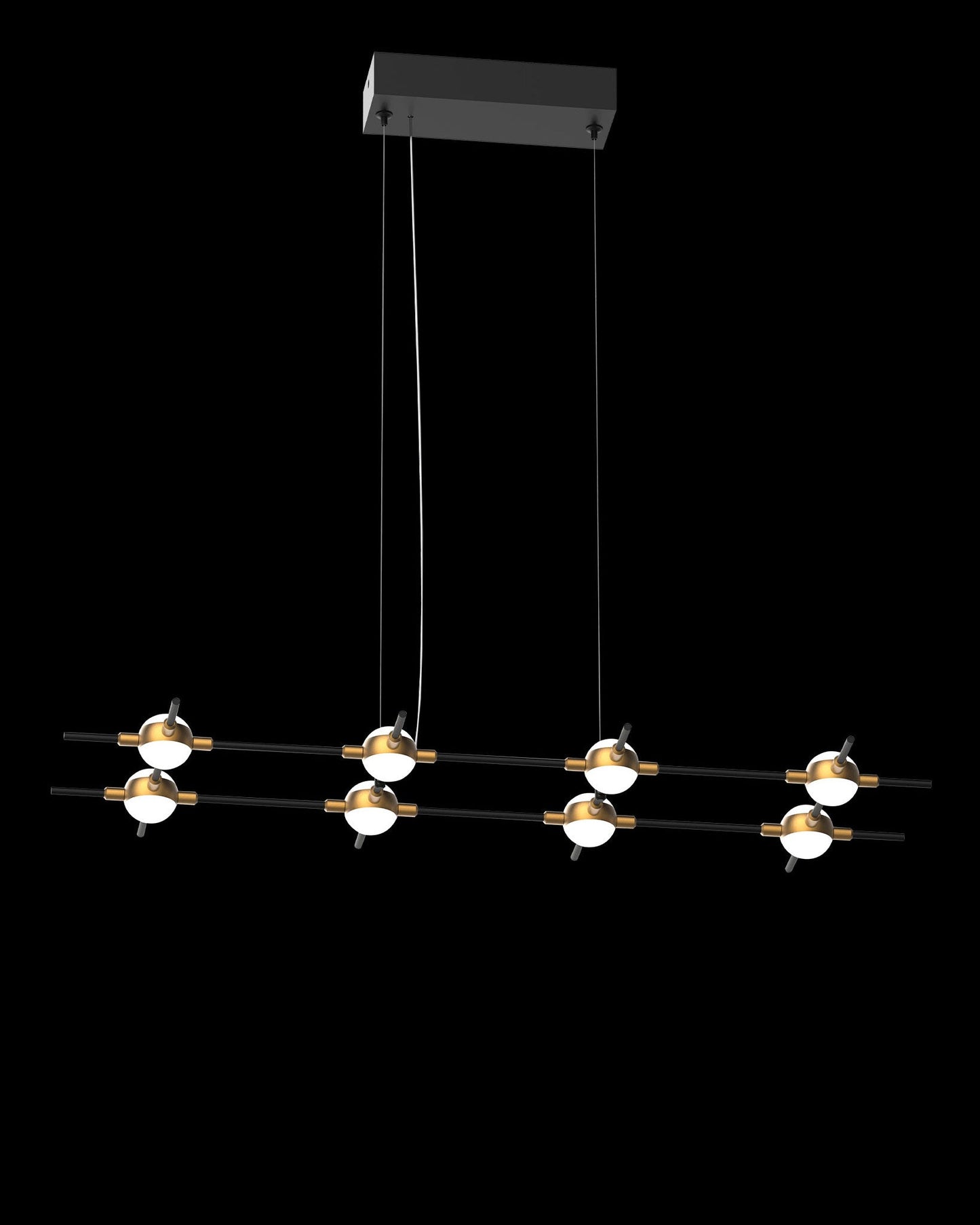 Molecular 8Lt Pendant Black With Gold Model A Light