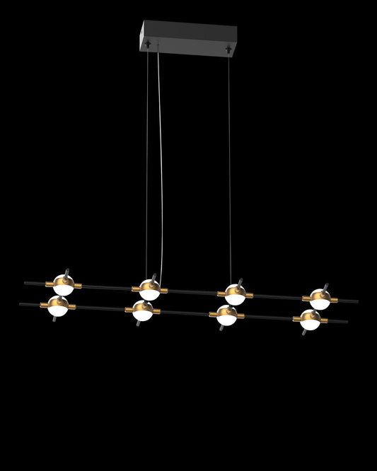 Molecular 8Lt Pendant Black With Gold Model A Light