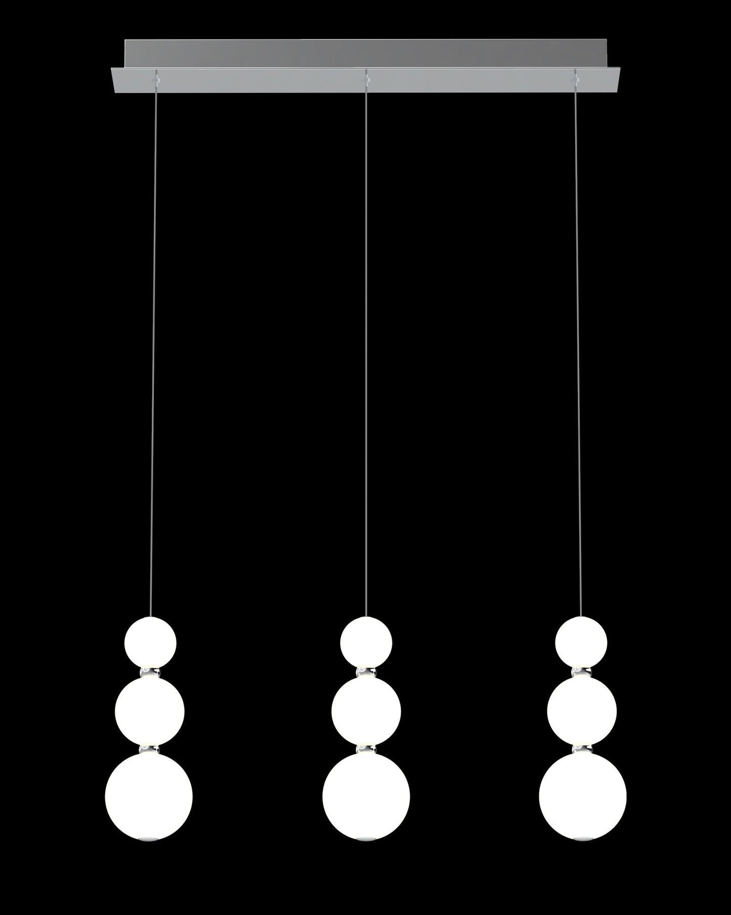 Pearl 3Lt Drop Pendant Chrome Light