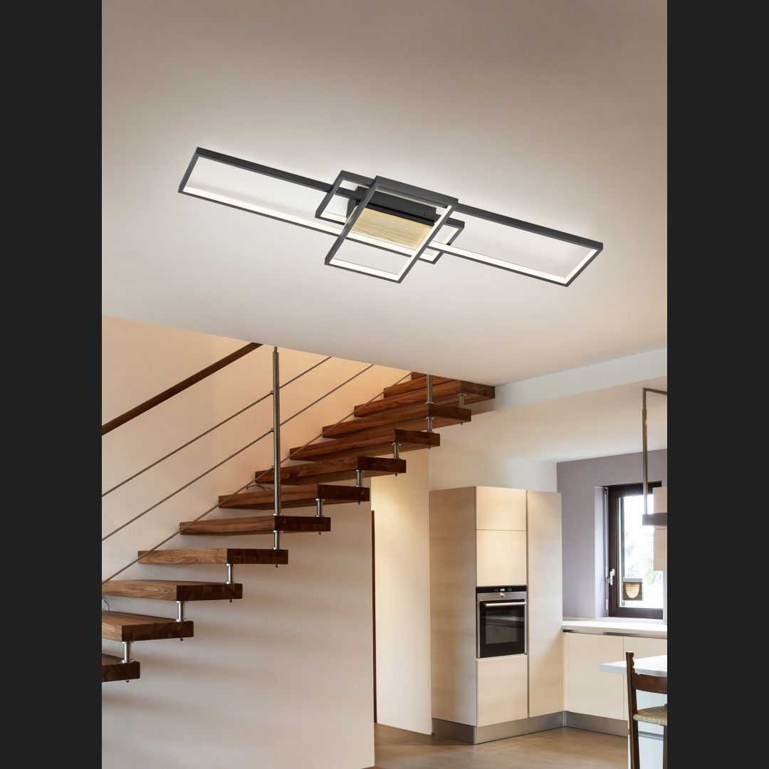 Tucson  - Ceiling lamp - Black Matt - Trio