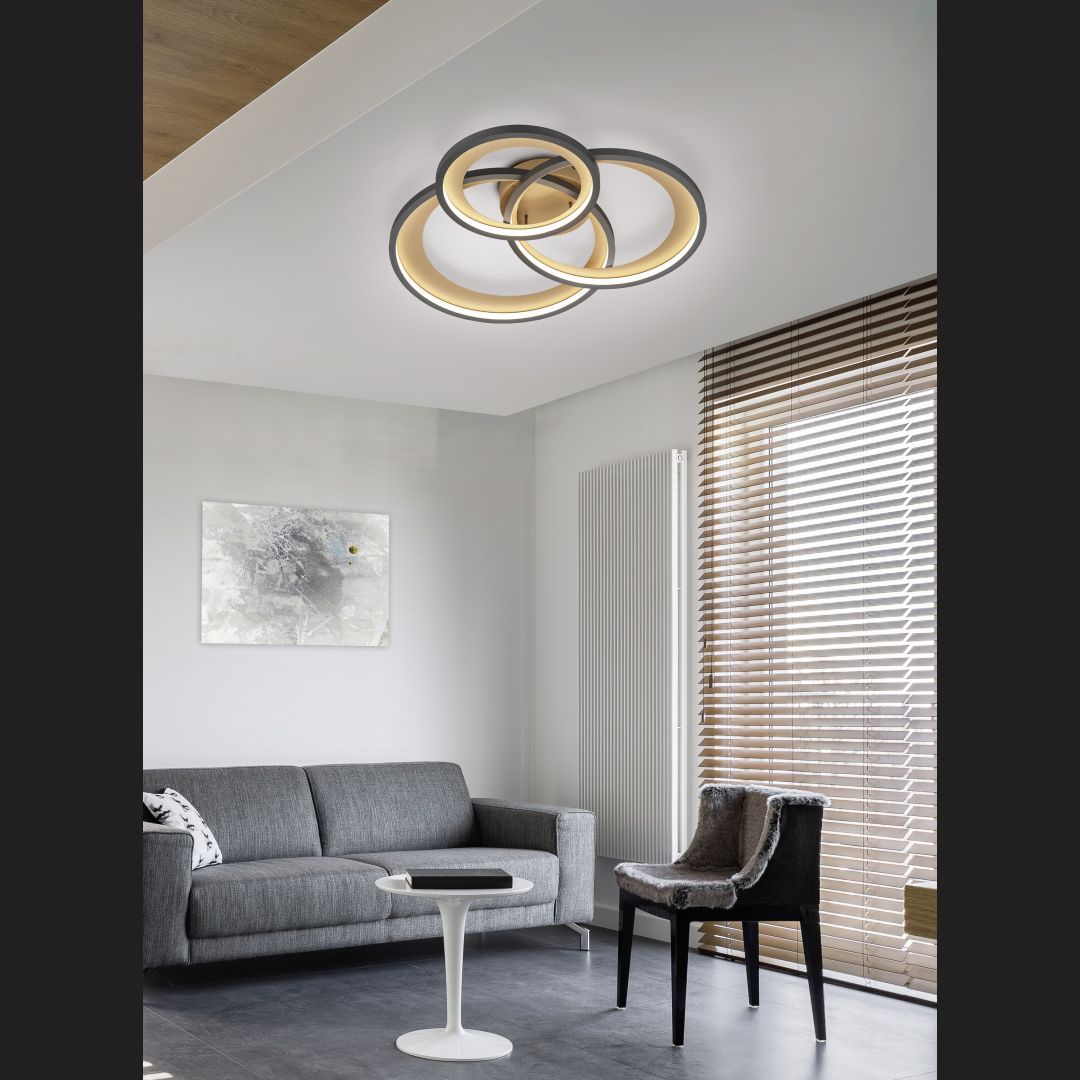 Granada  - Ceiling lamp - Black Matt - Trio