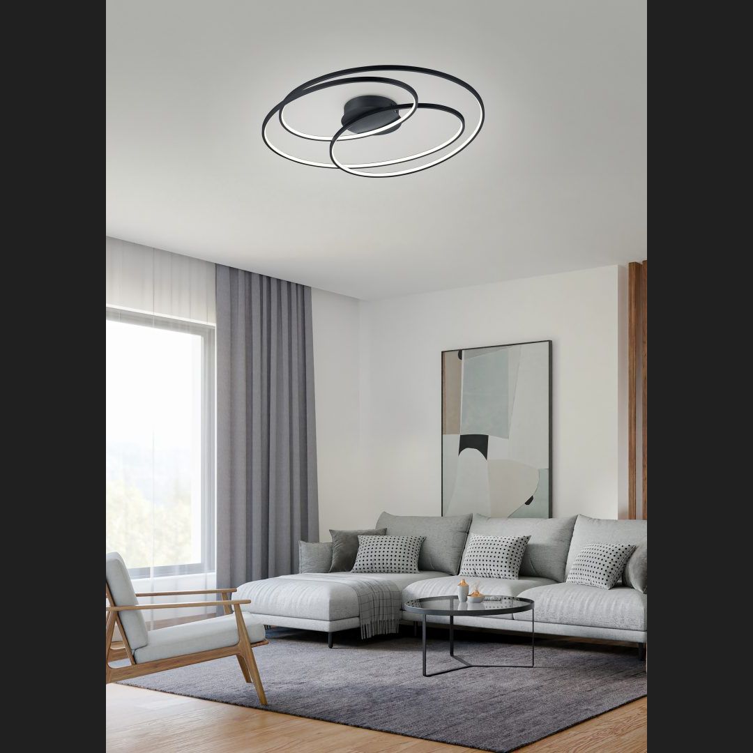 Gale  - Ceiling lamp - Black Matt - Trio