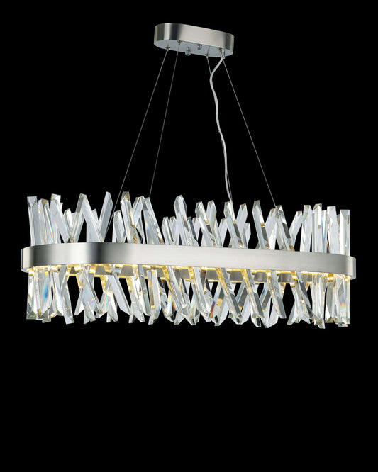 Akasha Oval Pendant Light Satin Nickel