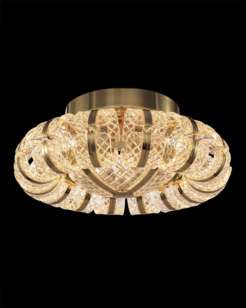 Chiaro Flush Light Domed Gold 63cm Diam Dimmable
