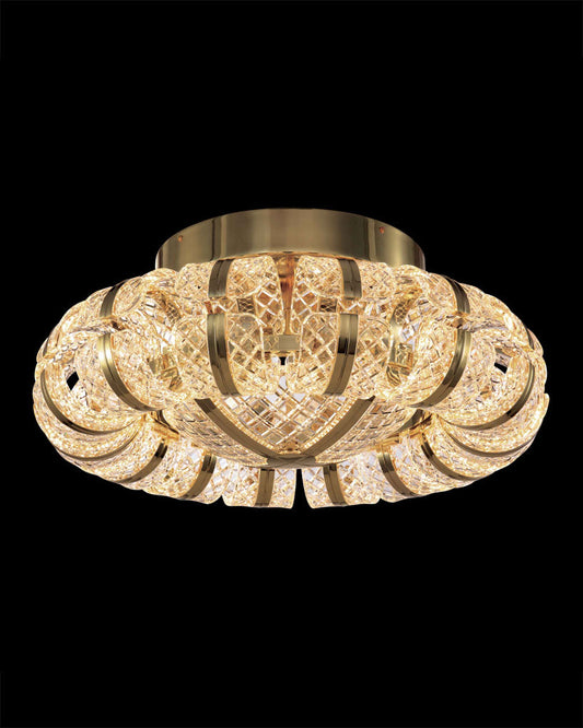 Chiaro Flush Light Domed Gold 63cm Diam Dimmable