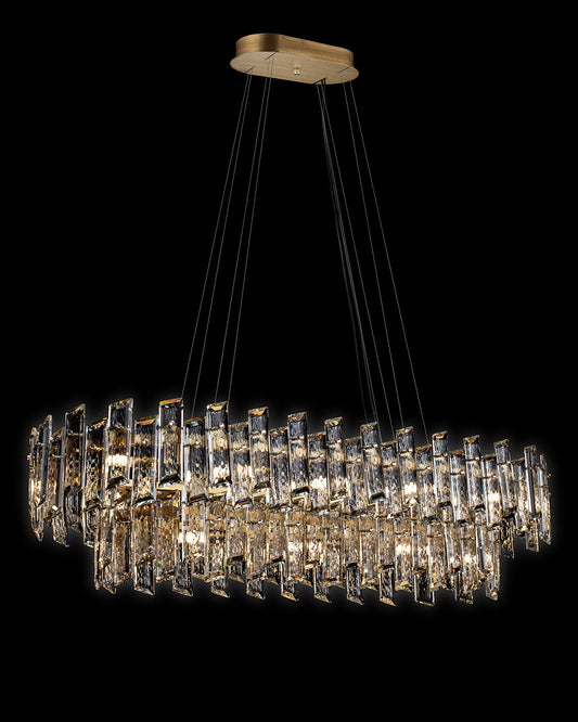 Crisiante Double Tier Oval Pendant Gold Light
