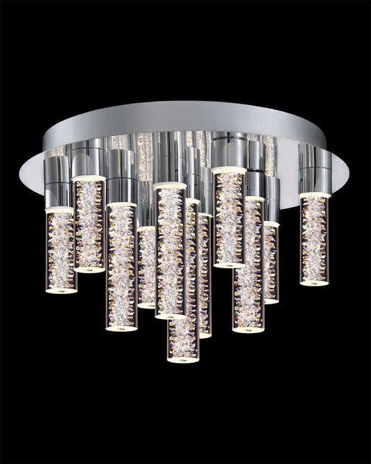 Crackle Flush D40cm Chrome Light