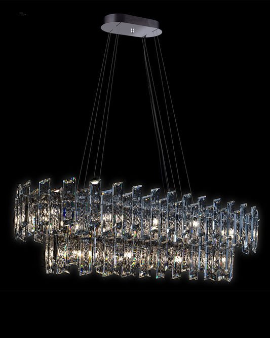 Crisiante Double Tier Oval Pendant Chrome Light