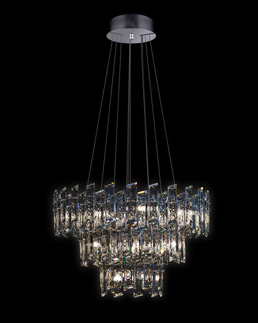 Crisiante Pendant 3 Tier 3/6/9Lt Chrome Light