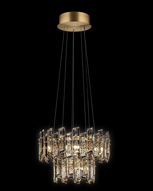 Crisiante Pendant 2 Tier 3/6Lt Gold Light