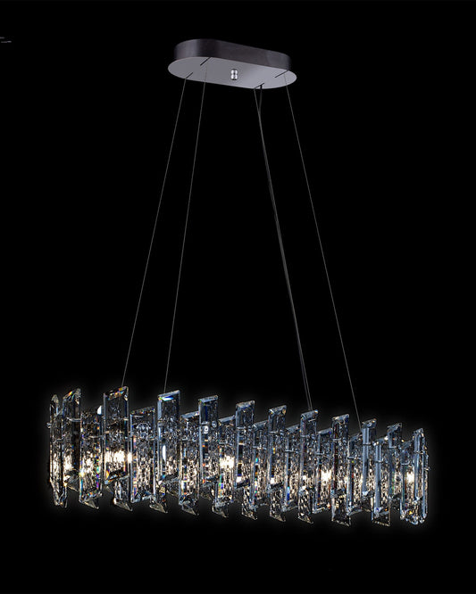 Crisiante Oval Pendant Small Chrome Light