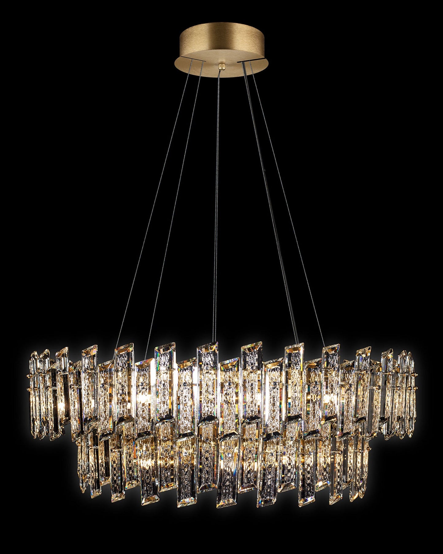 Crisiante Pendant 2 Tier 9/12Lt Gold Light
