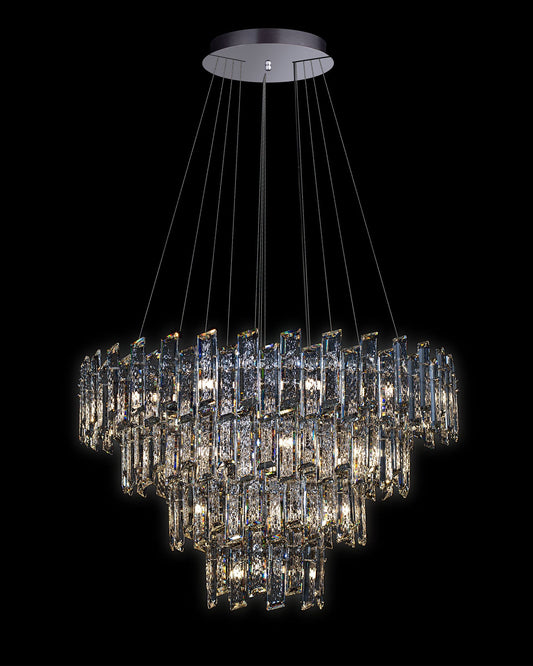 Crisiante Pendant 4 Tier 3/6/9/12Lt Chrome Light