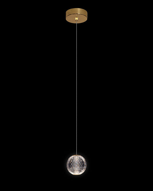 Diamante Single Pendant Gold Light