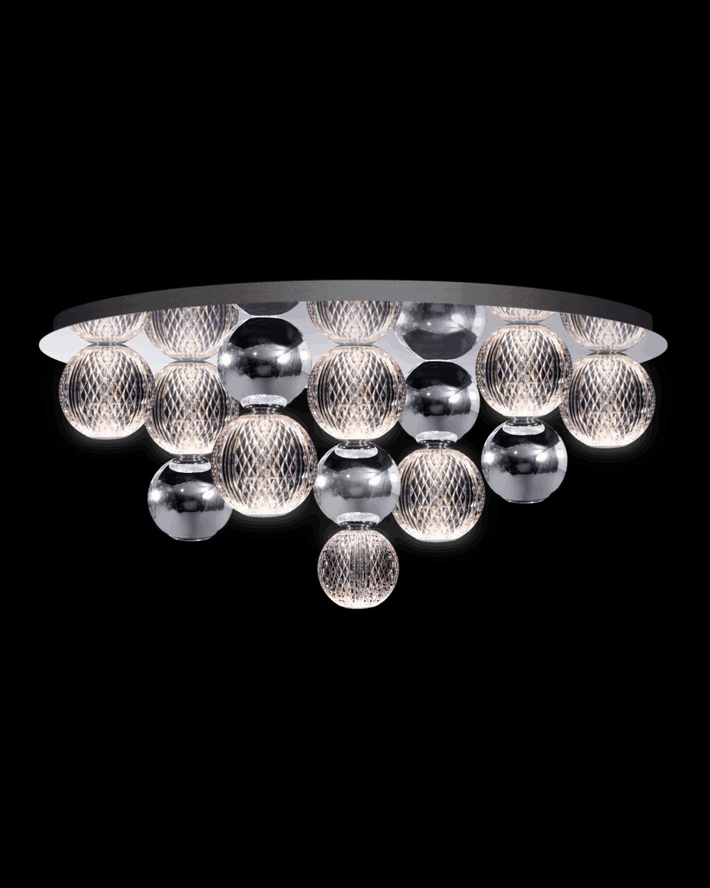 Diamante Embellished 7Lt Flush Chrome Light