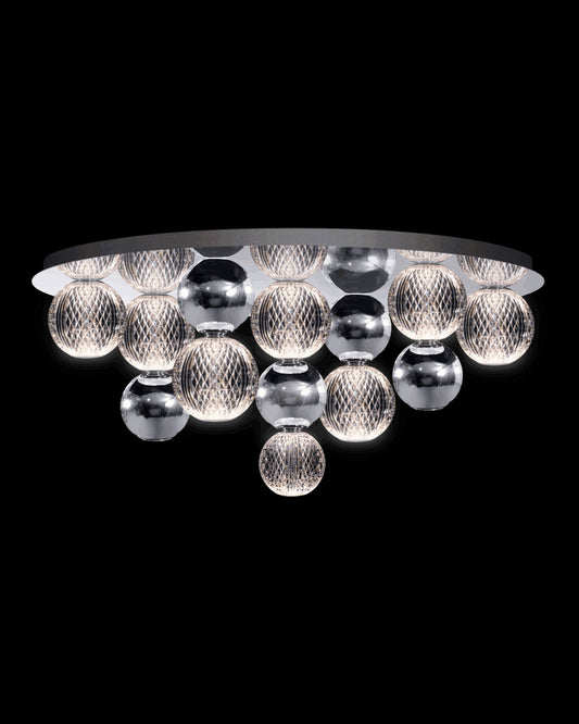 Diamante Embellished 7Lt Flush Chrome Light