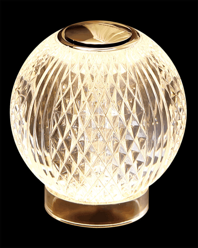 Diamante Globe Chargeable Table Lamp Gold Light